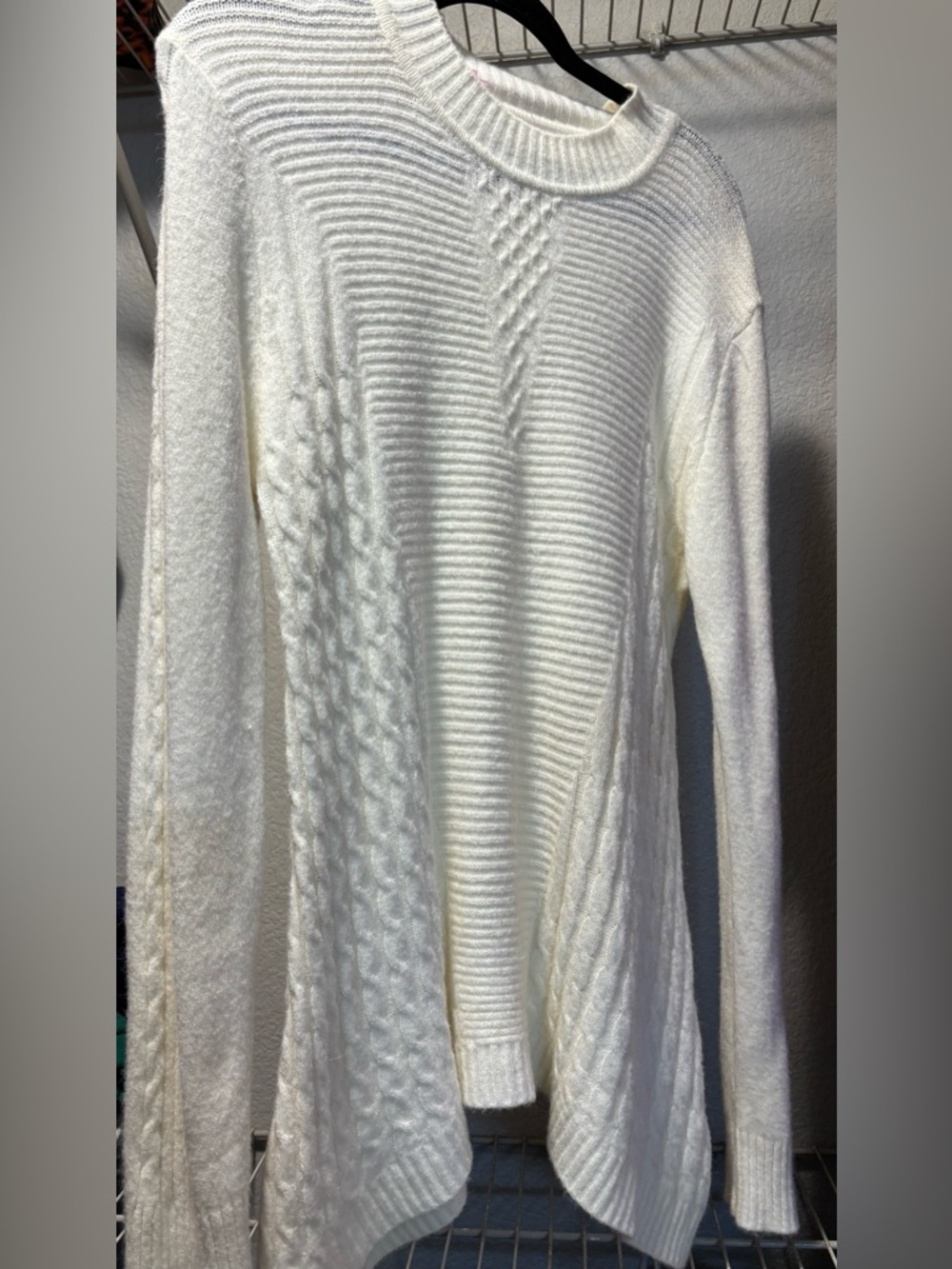 Jon & Anna Cream Cable Knit Crewneck Sweater